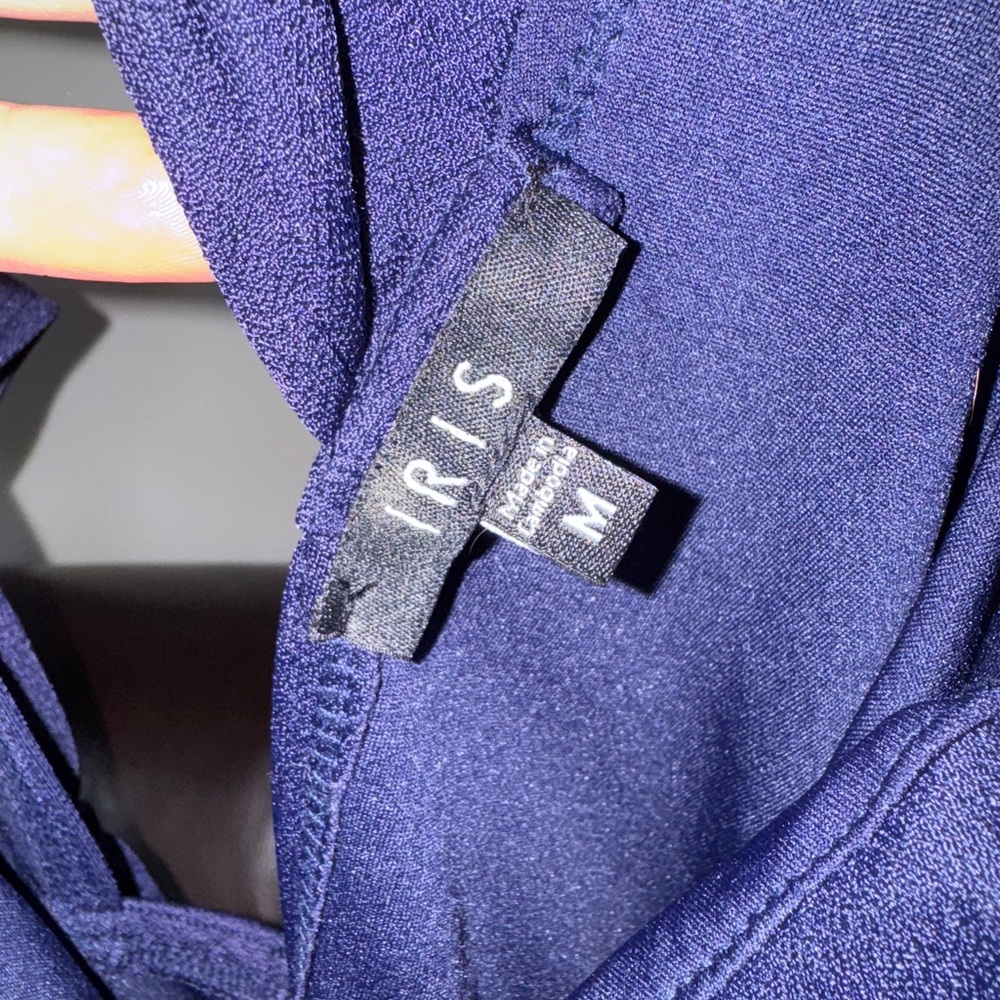Iris Navy Blue Ruffle Romper - Picture 4 of 4